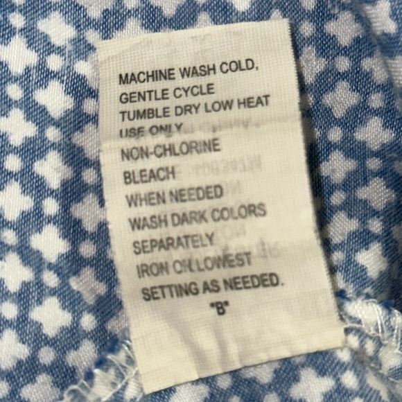 Miss Elaine Blue & White Silky Feel Cotton/Polyester Pajama Set Buttondown L - Picture 12 of 14